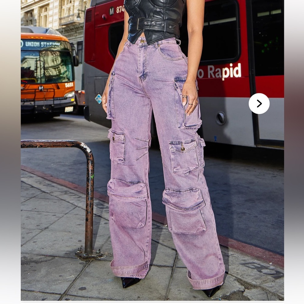 Fashion Nova Purple Flare & Wide Leg Jeans - 11